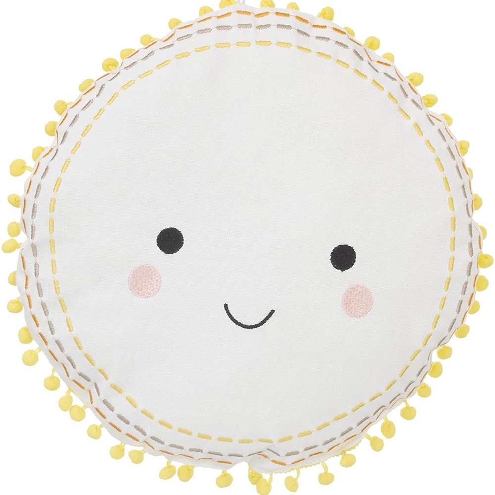 NoJo Sun with Yellow Pom Pom Trim Wall Decor